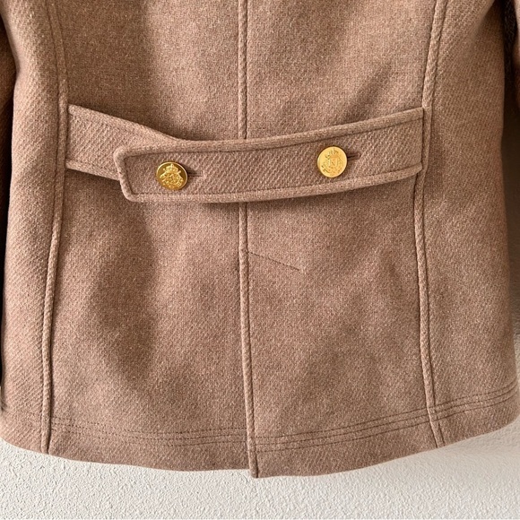 J. Crew Majesty PeaCoat Wool Blend Sandstone Women Size 4P - Picture 8 of 11